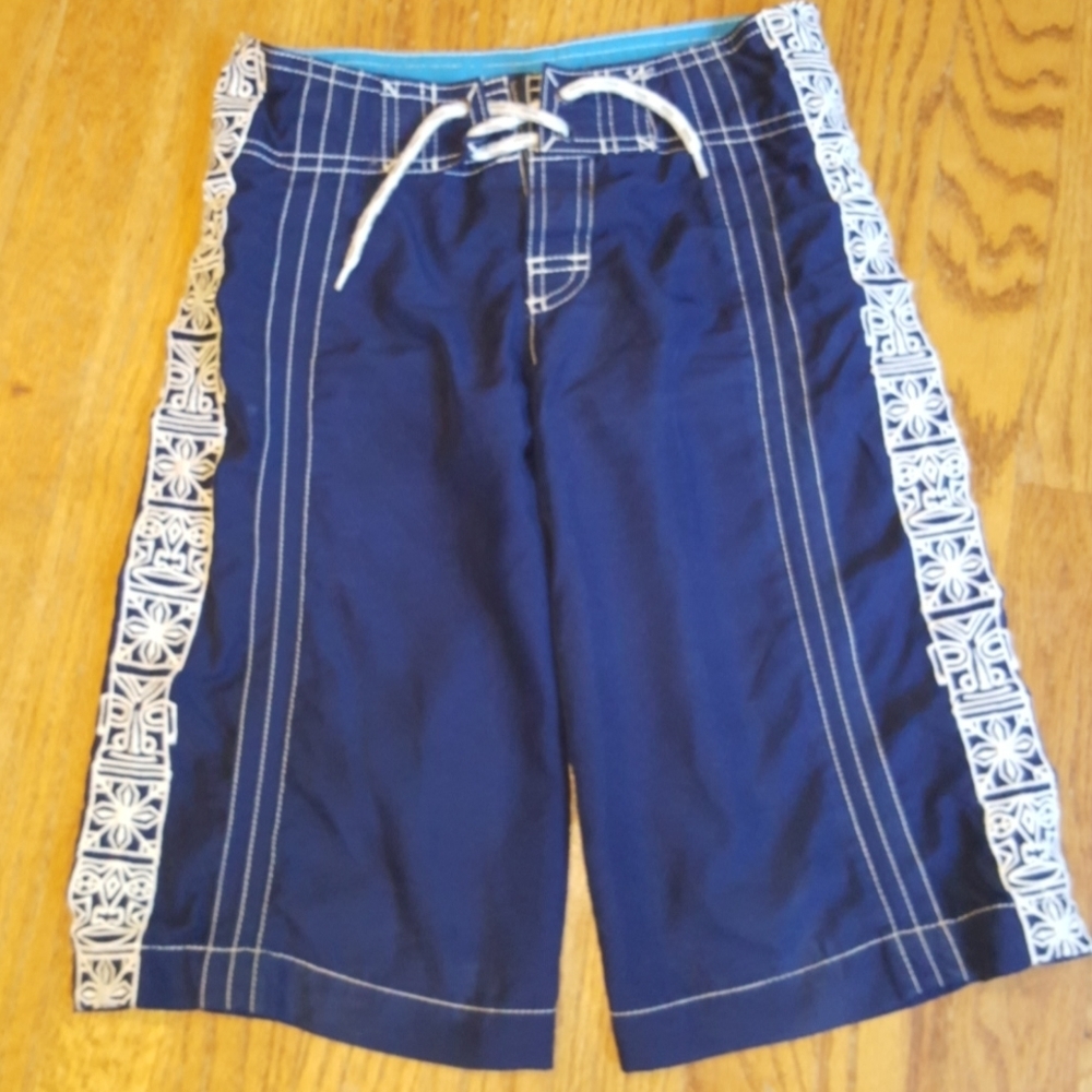Lands End Boys Hawaiian Board Shorts Swimsuit